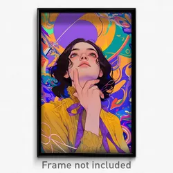 Thai Movie Poster - Woman Feeling Sullenness, Thrifty Purple Ribbon (Art Print)