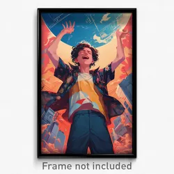Movie Art Poster - Boy Feeling Joy, Ancient Cropped Shirt (Retro Film Print)