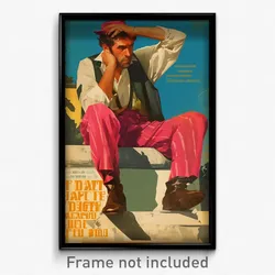 Greek Movie Poster - Man Feeling Hate, Extra Large Pink Legwear (Art Print)