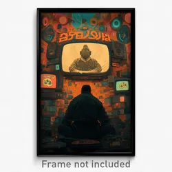 Hebrew Movie Poster - Puny Television (Israel Psychedelic Art Retro Film Print)