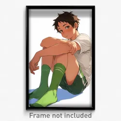 Anime Art Poster - Man Feeling Dismay Wearing Agile Green Socks (Print)