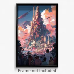 Movie Art Poster - Crowded Jetty (Psychedelic Trippy Retro Cartoon Film Print)