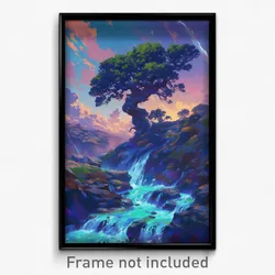 Art Poster - Puzzling Brook (Psychedelic Trippy Weird 11x17 Cartoon Print)