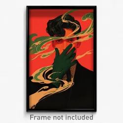 Greek Movie Poster - Boy Feeling Self Conscious, Quirky Green Gloves (Art Print)