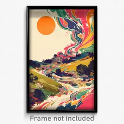 Icelandic Movie Poster - Superficial Plains (Iceland Retro Film Art Print)