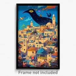 Hebrew Movie Poster - Elaborate Rooftops (Israel Retro Film Art Print)
