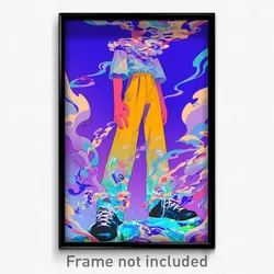 Anime Art Poster - Man Feeling Self Compassionate, Fluid High Waist Pants