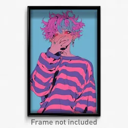 Anime Art Poster - Boy Feeling Dazed Wearing Adventurous Striped Shirt (Print)