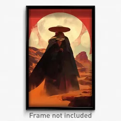 Movie Art Poster - Man Feeling Dominant, Majestic Sun Hat (Retro Film Print)