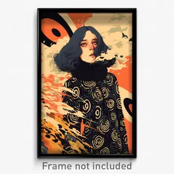 Icelandic Movie Poster - Woman Feeling Sentimentality, Wiry Fur Trimmed Dress