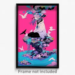 Art Poster - Pink Crack (Psychedelic Trippy Weird 11x17 Print)