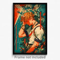 Greek Movie Poster - Boy Feeling Coercive, Enchanted Raglan Sleeves (Art Print)