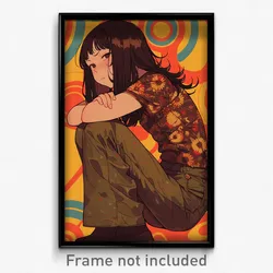 Anime Art Poster - Girl Feeling Bitter Wearing Crazy Brown Pants (Print)