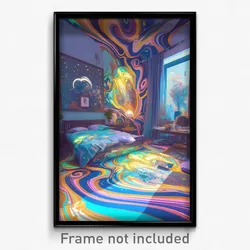 Art Poster - Polished Bedroom (Psychedelic Trippy Weird 11x17 Cartoon Print)