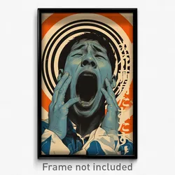 Vietnamese Movie Poster - Man Feeling Yawning, Gripping Blue Hoodie (Art Print)