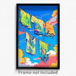 Art Poster - Basic Drying Rack (Psychedelic Trippy Weird 11x17 Cartoon Print)