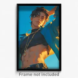 Anime Art Poster - Man Feeling Insightful Wearing Stunning Crop Top (Print)
