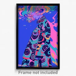 Anime Art Poster - Woman Feeling Confusion Wearing Modern Grey (Print)