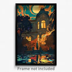 Russian Movie Poster - Hidden Canal (Russia Psychedelic Art Retro Film Print)