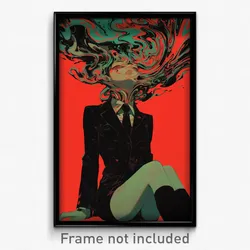Movie Art Poster - Girl Feeling Apathy, Buoyant Black Necktie (Retro Film Print)