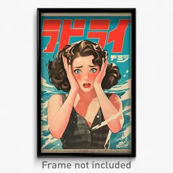 Icelandic Movie Poster - Girl Feeling Perplexed, Wavy Sleeveless Dress (Print)