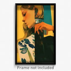 Icelandic Movie Poster - Girl Feeling Interest, Royal Sarong (Iceland Art Print)