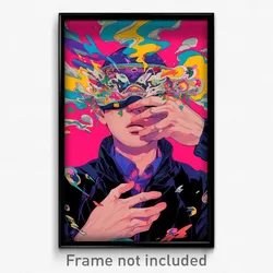 Art Poster - Man Feeling Hope Wearing International Hairband (Art Print)