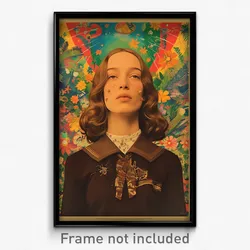 Icelandic Movie Poster - Woman Feeling Schadenfreude. Brown Sailor Collar