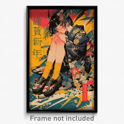 Japanese Movie Poster - Girl Feeling Panicked, Modern Yellow Socks (Art Print)