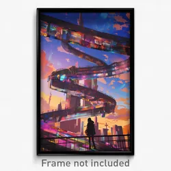 Movie Art Poster - Shifty Viaduct (Psychedelic Trippy Retro Cartoon Film Print)