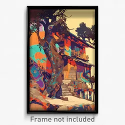 Art Poster - Beloved Hut (Psychedelic Trippy Weird 11x17 Print)