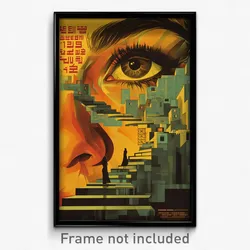 Hebrew Movie Poster - Warped Flats (Israel Psychedelic Art Retro Film Print)