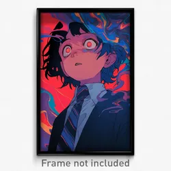 Anime Art Poster - Boy Feeling Panicked, Blue Diagonal Striped Necktie (Print)