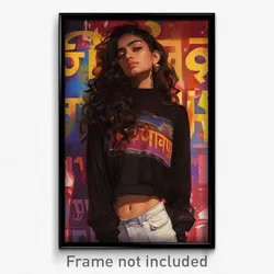 Bollywood Movie Poster - Girl Feeling Enjoyment, Beautiful Cropped Sweater