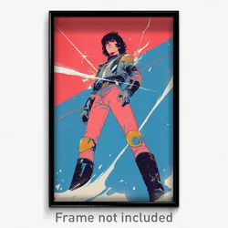 Movie Art Poster - Man Feeling Stubborn, Sturdy Knee Boots (Retro Film Print)