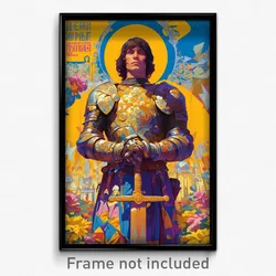 Russian Movie Poster - Man Feeling Resignation, Gorgeous Plate Armor (Art Print)