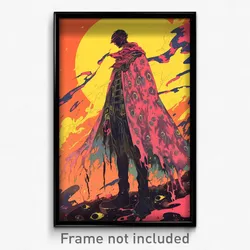 Anime Art Poster - Man Feeling Shameless Wearing Flamboyant Pink Cape (Print)