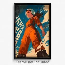 Hebrew Movie Poster - Girl Feeling Spite, Active Orange Jumpsuit (Art Print)