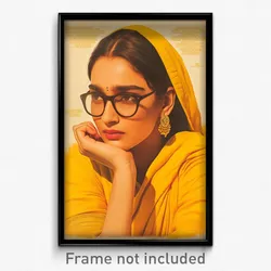 Bollywood Movie Poster - Girl Feeling Strong, Imaginary Yellow Sweater (Print)