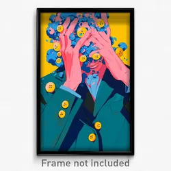 Art Poster - Man Feeling Weak Wearing Yellow Buttons (Art Print)