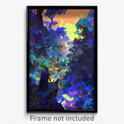Art Poster - Dense Jungle (Psychedelic Trippy Weird 11x17 Cartoon Print)