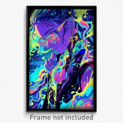 Anime Art Poster - Woman Feeling Careless Wearing Posh Sleeveless Jacket (Print)