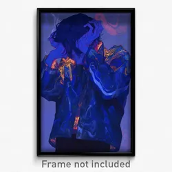 Art Poster - Boy Feeling Despair Wearing Well Worn Blue Jacket (Print)