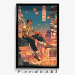 Bollywood Movie Poster - Boy Feeling Liking, Ancient Mismatched Legwear (Print)