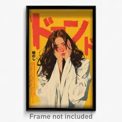 Icelandic Movie Poster - Woman Feeling Negative, Feminine White Robe (Art Print)