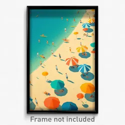 Art Poster - Sunny Sandbar (Psychedelic Trippy Weird 11x17 Cartoon Print)
