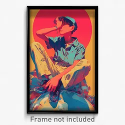 Movie Art Poster - Boy Feeling Troubled, Luxurious Capri Pants (Film Print)