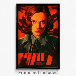 Russian Movie Poster - Girl Feeling Alarm, Shadowy Torn Gloves (Art Print)
