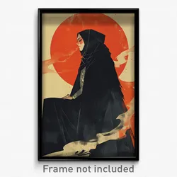 Icelandic Movie Poster - Woman Feeling Vengeful, Unique Black Capelet (Print)