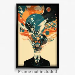Movie Art Poster - Man Feeling Bored, Well Off Feather Hair Ornament (Print)